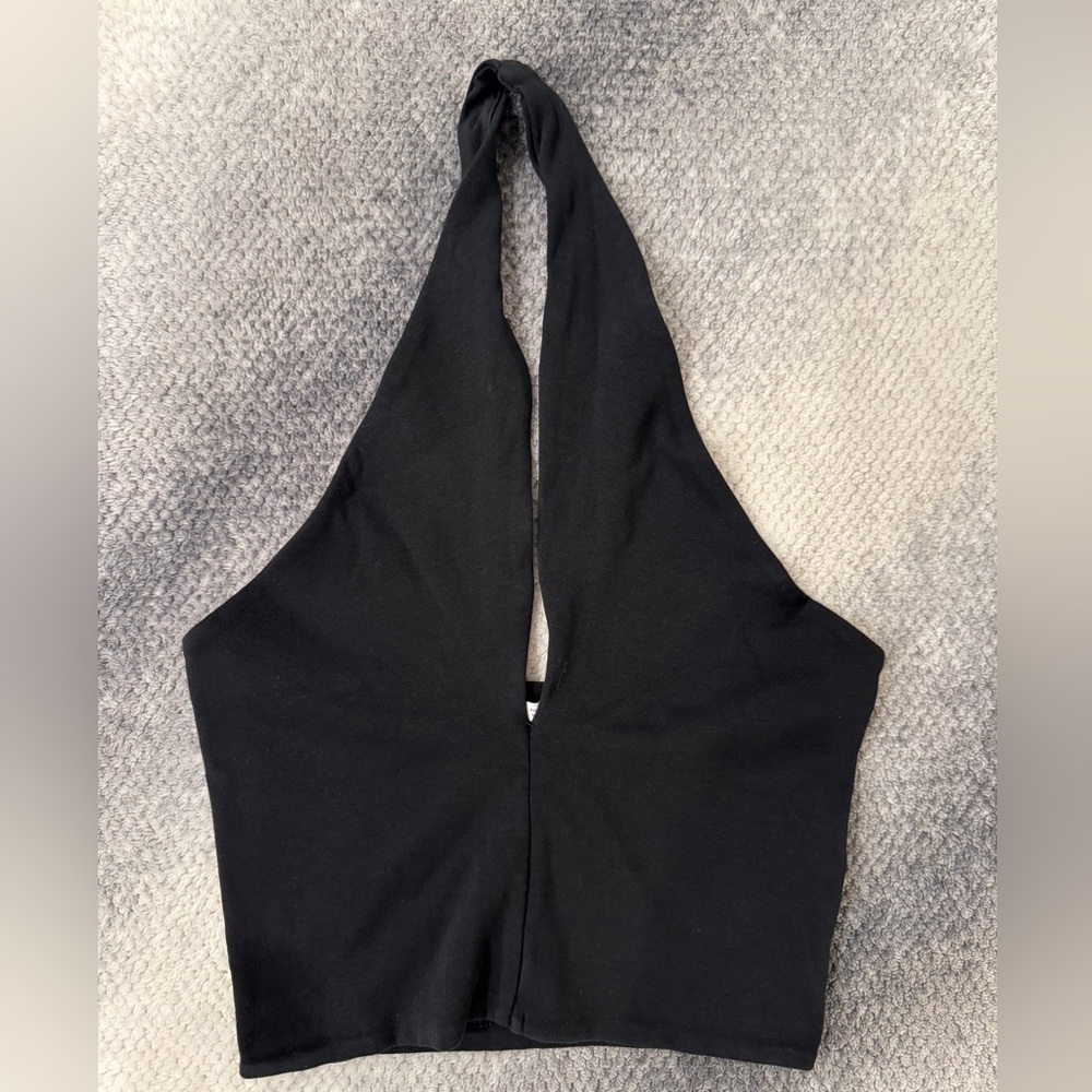 Zara Black Sleeveless Halter Top